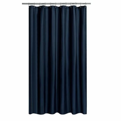 Picture of N&Y HOME Fabric Shower Curtain or Liner Extra Long 72 x 84 Inches - Hotel Quality, Machine Washable, Water Repellent - Navy Blue, 72x84