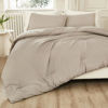Picture of Litanika Oatmeal Comforter King Size, 3 Pieces Lightweight Solid Bedding Comforter Set, All Season Fluffy Bed Set (104x90In Comforter & 2 Pillowcases)