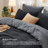 Picture of Bedsure Queen Size Comforter Set, Reversible Black Soft Prewashed Bed Comforter for All Seasons, 3 Pieces Warm Bedding Sets, 1 Lightweight Comforter (90"x90") and 2 Pillowcases (20"x26")