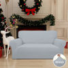Picture of Easy-Going Stretch Loveseat Slipcover 1-Piece Sofa Cover Furniture Protector Couch Soft with Elastic Bottom for Kids Polyester Spandex Jacquard Fabric Small Checks (Loveseat, Silver Gray)
