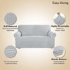 Picture of Easy-Going Stretch Loveseat Slipcover 1-Piece Sofa Cover Furniture Protector Couch Soft with Elastic Bottom for Kids Polyester Spandex Jacquard Fabric Small Checks (Loveseat, Silver Gray)