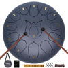 Picture of JYTMUS Steel Tongue Drum 13 Notes 12 Inches Steel Drum with Drum Bag, Music Book, Drum Mallets, Mallet Holder, Finger Picks and Stickers Tongue Drum for Yoga, Meditation, Prenatal Music Education