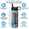 Picture of HYDRO CELL Stainless Steel Insulated Water Bottle with Straw - For Cold & Hot Drinks - Metal Vacuum Flask with Screw Cap and Modern Leakproof Sport Thermos for Kids & Adults (Teal/Blue 18oz)