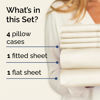 Picture of Queen 6 Piece Sheet Set - Breathable & Cooling Sheets - Hotel Luxury Bed Sheets - 1 Flat Sheet, 1 Fitted Sheet & 4 Pillowcases - Deep Pocket - Easy Fit, Soft & Wrinkle Free - Queen Off White Sheets