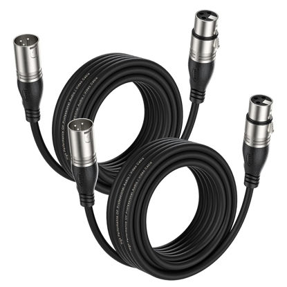 Picture of EBXYA XLR Cable 10 Ft 2 Packs - Premium Microphone Cable Patch Speaker Cable 3-Pin XLR Male to Female, Black