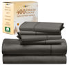 Picture of California Design Den 6-Pc King Size Sheet Set with 4 Pillowcases - Soft 400 Thread Count 100% Cotton Sheets, Cooling Sateen Weave, Luxury Deep Pocket Bedsheets Set - Dark Gray