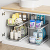 Picture of Delamu 2 Sets of 2-Tier Multi-Purpose Bathroom Cabinet Under Sink Organizers and Storage, Stackable Kitchen Pantry Organization and Storage, Grey