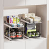 Picture of Delamu 2 Sets of 2-Tier Multi-Purpose Bathroom Cabinet Under Sink Organizers and Storage, Stackable Kitchen Pantry Organization and Storage, Grey