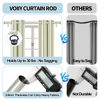 Picture of VOIIY Silver Curtain Rods for Windows 48 to 84 Inch(4-7 Feet),1" Diameter Drapery Rods with Modern Style End Cap Finials,Size:36-88 Inch,Antique Silver