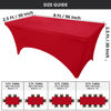 Picture of Utopia Kitchen Spandex Tablecloth 2 Pack [8FT, Red] Tight, Fitted, Washable and Wrinkle Resistant Stretch Rectangular Patio Table Cover for Event, Wedding, Banquet & Parties [96Lx30Wx30H Inch]