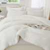 Picture of Litanika Comforters Ivory Oversized Queen Size, 3 Pieces Lightweight Solid Bedding Comforter Set, All Season Fluffy Bed Set (98x98In Comforter & 2 Pillowcases)