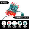 Picture of Joiedomi Christmas Lights Outdoor,21.4FT Red Christmas Tree Lights Outside,100 Count String Lights,Green Wire Xmas Lights for Decorations Indoor Holiday Theme Party Yard House