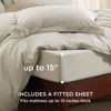 Picture of Bedsure Queen Duvet Cover with Fitted Sheet - Soft Double Brushed Bedding Set with Zipper Closure, 6 Pieces, Includes 1 Duvet Cover, 1 Fitted Sheet, 2 Pillow Shams, 2 Pillowcases, NO Comforter, Linen