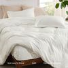 Picture of Bedsure Queen Duvet Cover with Fitted Sheet - Soft Double Brushed Bedding Set with Zipper Closure, 4 Pieces, Includes 1 Duvet Cover 90"x90", 1 Fitted Sheet, 2 Pillow Shams, NO Comforter, Ivory White