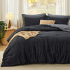 Picture of Bedsure California King Comforter Set, Reversible Black Soft Prewashed Bed Comforter for All Seasons, 3 Pieces Warm Bedding Sets, 1 Lightweight Comforter (104"x96") and 2 Pillowcases (20"x36")