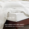 Picture of Bedsure Queen Duvet Cover with Fitted Sheet - Soft Double Brushed Bedding Set with Zipper Closure, 6 Pieces, Includes 1 Duvet Cover, 1 Fitted Sheet, 2 Pillow Shams, 2 Pillowcases, NO Comforter, White