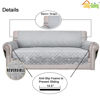 Picture of Easy-Going Reversible Loveseat Couch Cover for 2 Cushion Couch Sofa Cover for Dogs Water Resistant Furniture Protector with Foam Sticks Elastic Straps for Pet (Loveseat, Light Gray/Light Gray)