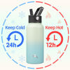 Picture of Konokyo Insulated Water Bottle 32oz Stainless Steel Water Bottles With 3 Lids,Mint