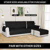 Picture of Easy-Going Reversible Chaise Lounge Couch Cover Water Resistant Sofa Cover Sectional L Shaped Sofa Slipcover with Adjustable Straps Furniture Protector for Dogs (115X34 in, Black/Black)