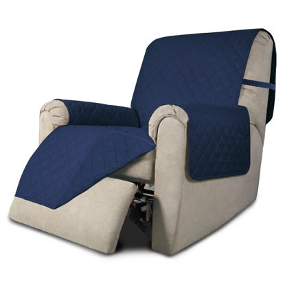 Picture of Easy-Going Recliner Chair Slipcover Reversible Sofa Cover Water Resistant Couch Cover Furniture Protector with Elastic Straps for Pets Dog (Recliner 22 inch, Navy/Navy)