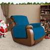 Picture of Easy-Going Oversized Recliner Cover Reversible Couch Cover Sofa Cover for Living Room Water Resistant Furniture Protector with Elastic Straps for Pets Dog(Oversized Recliner, Peacock Blue/Beige)