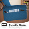Picture of Easy-Going Oversized Recliner Cover Reversible Couch Cover Sofa Cover for Living Room Water Resistant Furniture Protector with Elastic Straps for Pets Dog(Oversized Recliner, Peacock Blue/Beige)