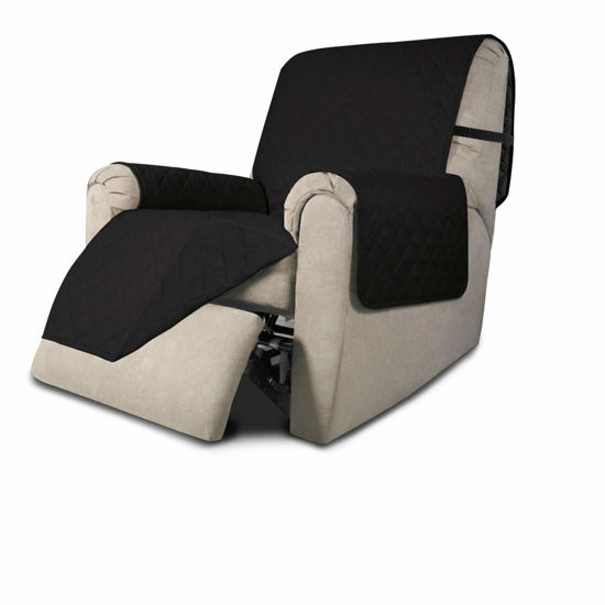 Picture of Easy-Going Recliner Chair Slipcover Reversible Sofa Cover Water Resistant Couch Cover Furniture Protector with Elastic Straps for Pets Dog (Recliner, Black/Black)