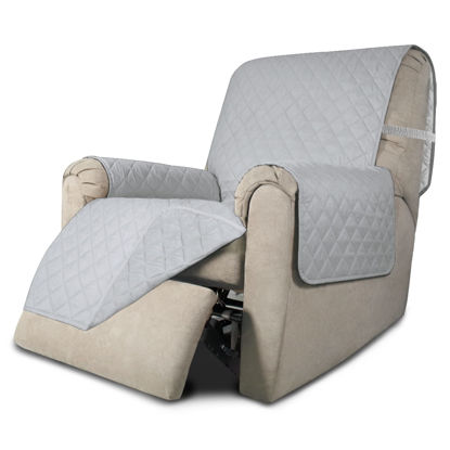 Picture of Easy-Going Recliner Chair Slipcover Reversible Sofa Cover Water Resistant Couch Cover Furniture Protector with Elastic Straps for Pets Dog (Recliner 22 inch, Light Gray/Light Gray)