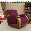 Picture of Easy-Going Oversized Recliner Cover Reversible Couch Cover Sofa Cover for Living Room Water Resistant Furniture Protector with Elastic Straps for Pets Dog (Oversized Recliner, Wine/Beige)
