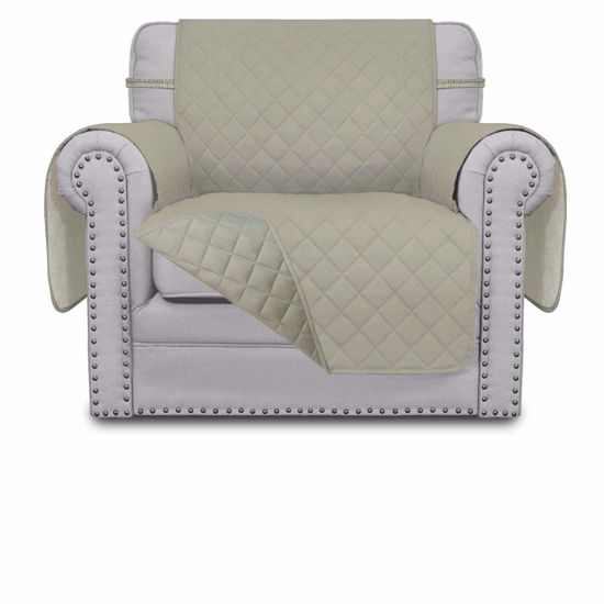 Picture of Easy-Going Chair Sofa Slipcover Reversible Sofa Cover Water Resistant Couch Cover Furniture Protector Cover with Elastic Straps for Pets Kids Children Dog Cat (Chair, Beige/Beige)