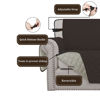 Picture of Easy-Going Reversible Chair Cover Washable Sofa Cover for Dogs Water Resistant Couch Slipcover Furniture Protector Cover with Adjustable Straps for Pets (Chair 30 in, Chocolate/Beige)