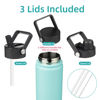 Picture of Konokyo Insulated Water Bottle 18oz Stainless Steel Water Bottles With 3 Lids Sports Water Bottle,Turquoise