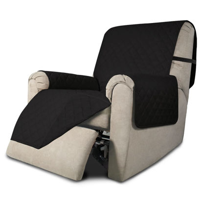 Picture of Easy-Going Recliner Chair Slipcover Reversible Sofa Cover Water Resistant Couch Cover Furniture Protector with Elastic Straps for Pets Dog (Recliner 22 inch, Black/Black)