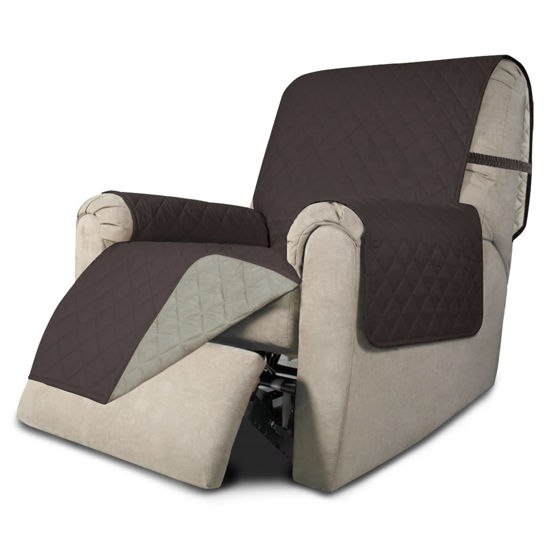 Picture of Easy-Going Recliner Chair Slipcover Reversible Sofa Cover Water Resistant Couch Cover Furniture Protector with Elastic Straps for Pets Dog (Recliner 22 inch, Chocolate/Beige)