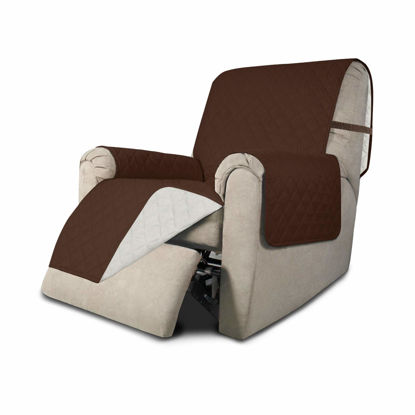 Picture of Easy-Going Recliner Sofa Slipcover Reversible Sofa Cover Water Resistant Couch Cover Furniture Protector with Elastic Straps for Pets Kids Children Dog Cat (Recliner, Coffee/Ivory)