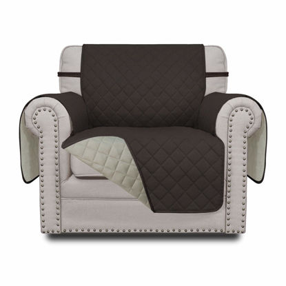 Picture of Easy-Going Chair Sofa Slipcover Reversible Sofa Cover Water Resistant Couch Cover Furniture Protector Cover with Elastic Straps for Pets Kids Children Dog Cat (Chair, Chocolate/Beige)