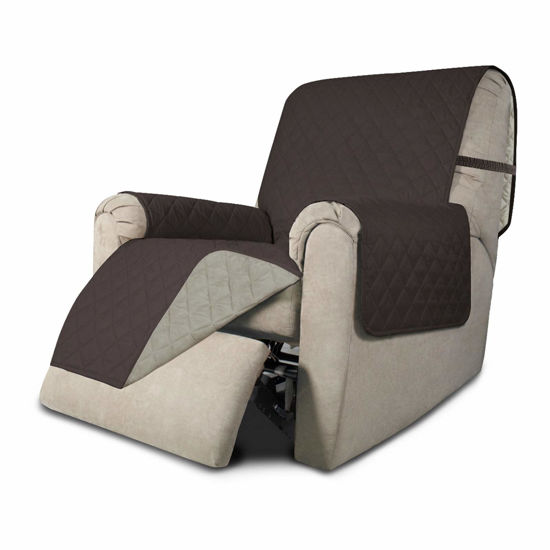 Picture of Easy-Going Recliner Sofa Slipcover Reversible Sofa Cover Water Resistant Couch Cover Furniture Protector with Elastic Straps for Pets Kids Children Dog Cat (Recliner, Chocolate/Beige)