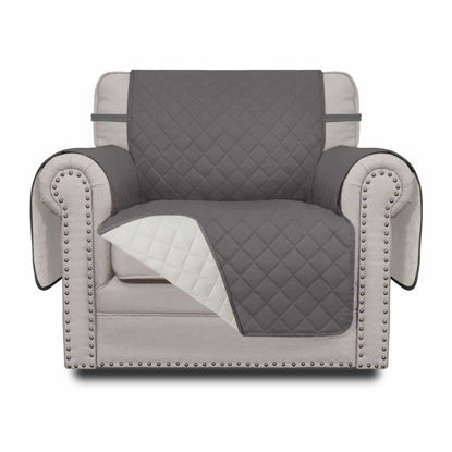 Picture of Easy-Going Chair Sofa Slipcover Reversible Sofa Cover Water Resistant Couch Cover Furniture Protector Cover with Elastic Straps for Pets Kids Children Dog Cat (Chair, Gray/Ivory)