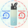 Picture of Konokyo Insulated Water Bottle 18oz Stainless Steel Water Bottles With 3 Lids Sports Water Bottle,Mint
