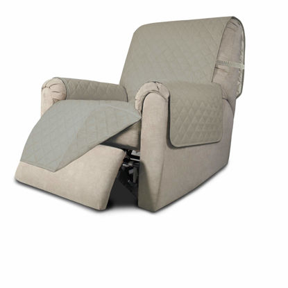 Picture of Easy-Going Recliner Chair Slipcover Reversible Sofa Cover Water Resistant Couch Cover Furniture Protector with Elastic Straps for Pets Dog (Recliner, Beige/Beige)