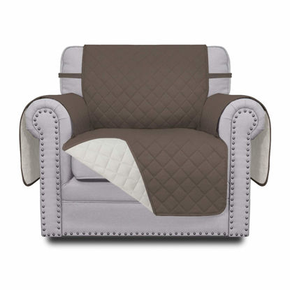Picture of Easy-Going Chair Sofa Slipcover Reversible Sofa Cover Water Resistant Couch Cover Furniture Protector Cover with Elastic Straps for Pets Kids Children Dog Cat (Chair, Taupe/Ivory)