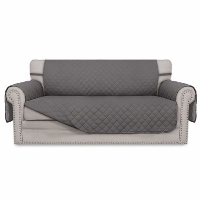 Picture of Easy-Going Sofa Slipcover Reversible Loveseat Sofa Cover Couch Cover for 2 Cushion Couch Furniture Protector with Elastic Straps for Pets Kids Dog Cat (Oversized Loveseat, Gray/Gray)