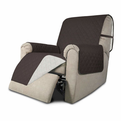 Picture of Easy-Going Recliner Sofa Slipcover Reversible Sofa Cover Water Resistant Couch Cover Furniture Protector with Elastic Straps for Pets Kids Children Dog Cat (Recliner, Chocolate/Ivory)