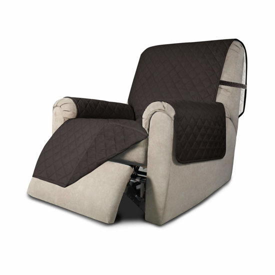 Picture of Easy-Going Recliner Chair Slipcover Reversible Sofa Cover Water Resistant Couch Cover Furniture Protector with Elastic Straps for Pets Dog (Recliner, Chocolate/Chocolate)