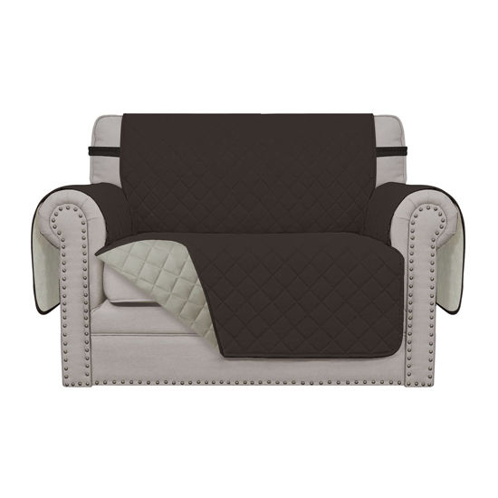 Picture of Easy-Going Oversized Chair Sofa Slipcover Reversible Sofa Cover Water Resistant Couch Cover Furniture Protector Cover with Elastic Straps for Pets Dog (Oversized Chair, Chocolate/Beige)