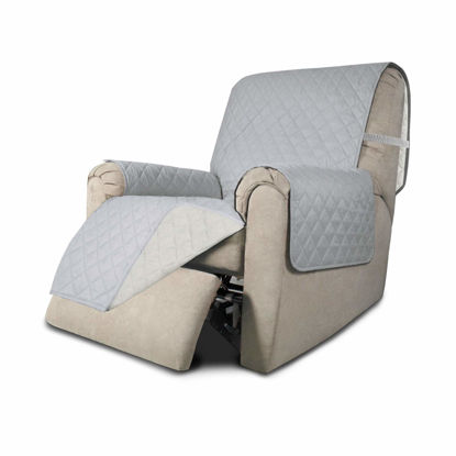 Picture of Easy-Going Recliner Sofa Slipcover Reversible Sofa Cover Water Resistant Couch Cover Furniture Protector with Elastic Straps for Pets Kids Children Dog Cat (Recliner, Light Gray/Ivory)