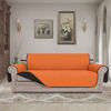 Picture of Easy-Going Reversible Couch Cover for 3 Cushion Couch Sofa Cover for Dogs Water Resistant Furniture Protector Cover with Foam Sticks Elastic Straps for Pet Cat (Sofa, Orange/Black)
