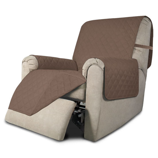 Picture of Easy-Going Recliner Chair Slipcover Reversible Sofa Cover Water Resistant Couch Cover Furniture Protector with Elastic Straps for Pets Dog (Recliner 22 inch, Brown/Brown)