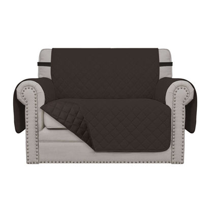 Picture of Easy-Going Oversized Chair Sofa Slipcover Reversible Sofa Cover Water Resistant Couch Cover Furniture Protector Cover with Elastic Straps for Pets Dog (Oversized Chair, Chocolate/Chocolate)