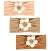 Picture of MIUXUESO 3 Pcs Baby Flower Headbands Baby Girls Nylon Headbands Soft Hairbands Hair Accessories for Newborn Infant Toddler Kids (Beige Orange Brown)